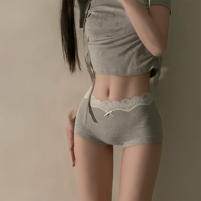 内裤女士纯棉A级抗菌全棉加长裆2025新款中腰无痕女生四角平角裤