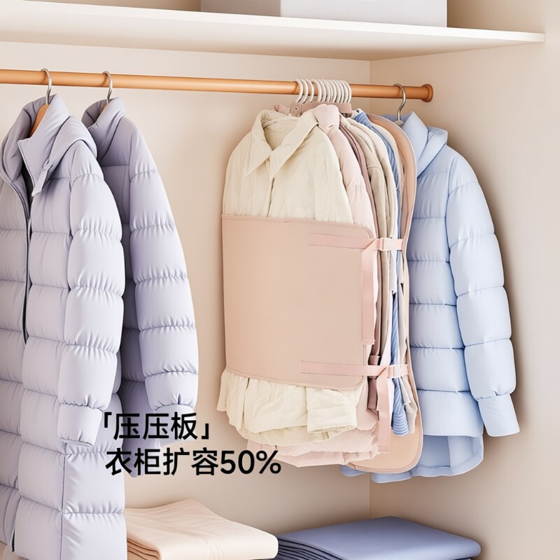 压压板衣物收纳袋缩收纳板压衣服防尘罩衣柜收纳神器布艺羽绒服