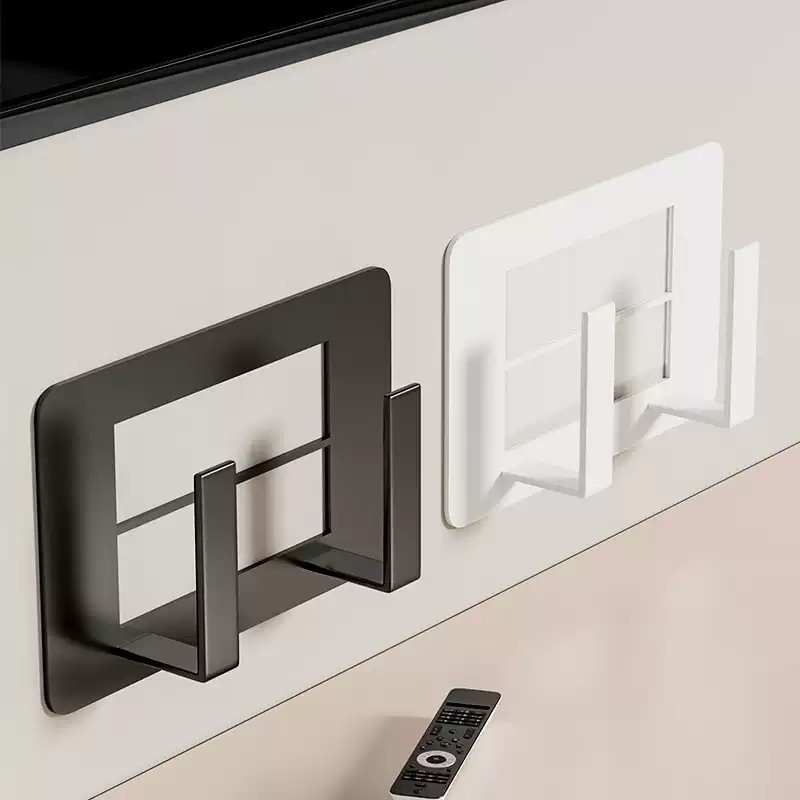 wifi墙壁电视挂墙上机顶盒路由器放置架置物收纳盒免打孔托架支架
