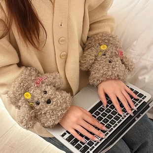 羽绒服专用护袖 可爱毛绒袖 防脏成人办公室秋冬季 手臂套袖 套女新款