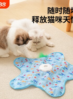 猫咪自嗨解闷玩具自动转盘逗猫棒