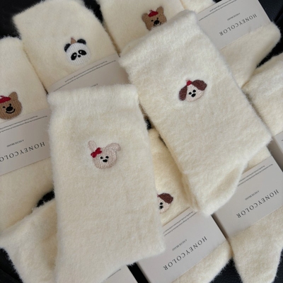 小动物卡通毛绒秋冬加厚保暖女袜