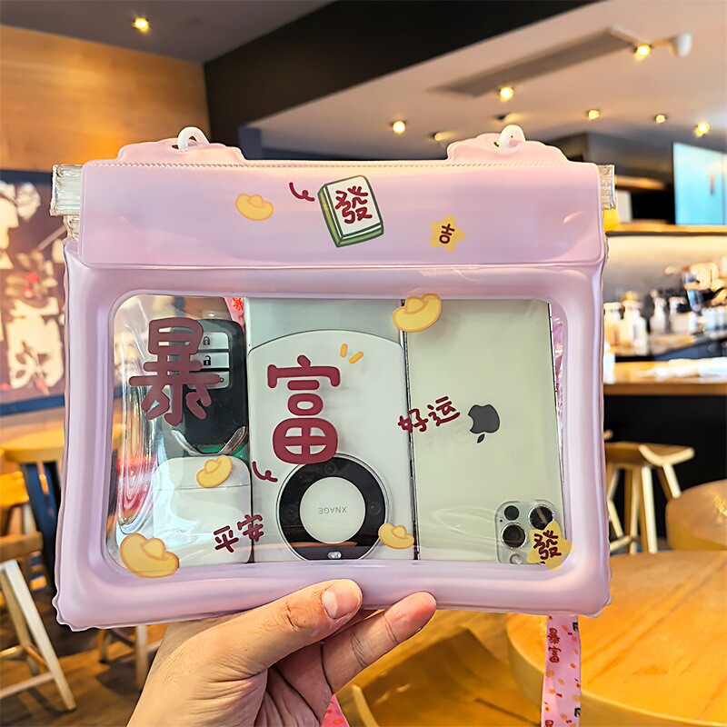 腰包游泳百搭可爱手机防水袋斜挎新款溯溪旅游漂流精致轻便密封