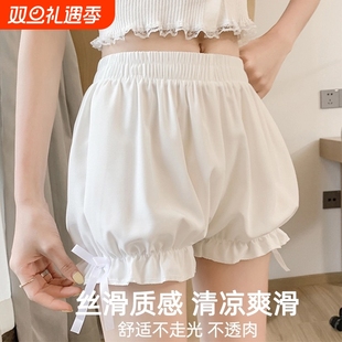 打底裤 安全裤 短裤 夏jk可外穿白色少女花苞保险裤 灯笼防走光 南瓜裤