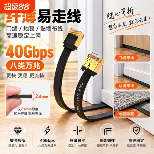 八类网线纯铜屏蔽电脑路由器纤薄