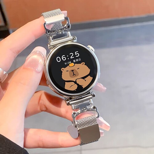 卡皮巴拉适用于华为GT6/5表带gt4pro金属米兰尼斯磁吸3运动watch5/4透气创意小众2夏41mm智能运动配件
