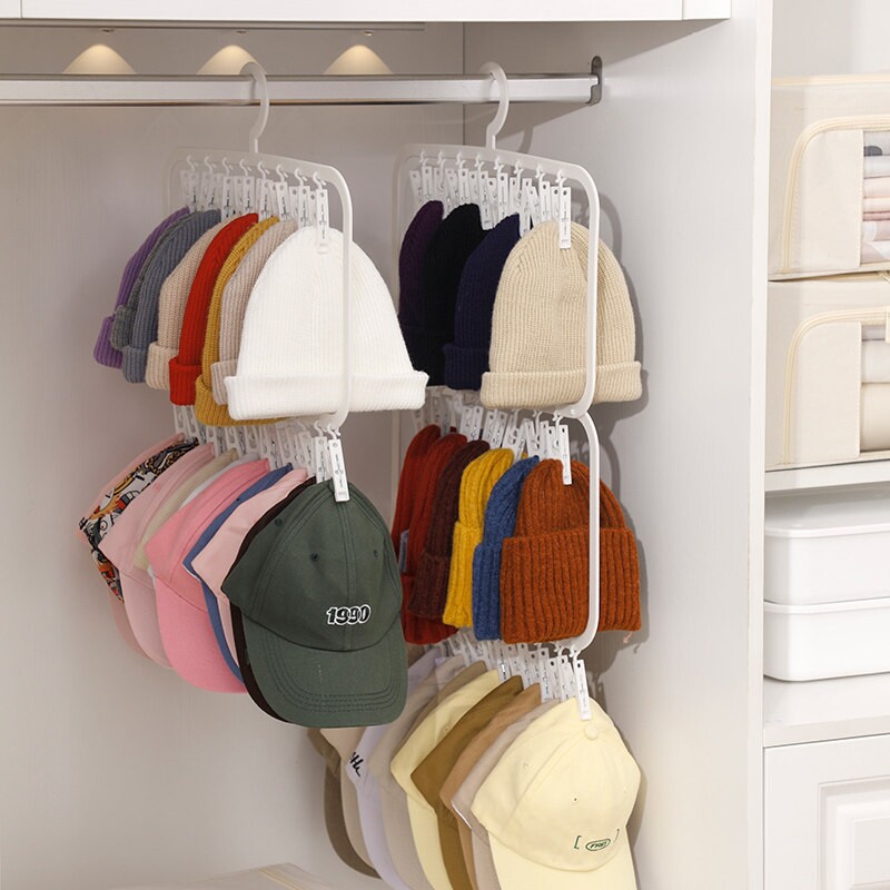 帽子收纳神器家用多夹子衣架鸭舌帽展示架学生宿舍衣柜棒球帽挂钩