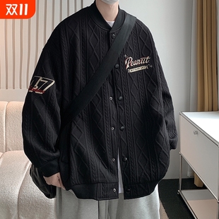 潮牌情侣男装 棒球服外套男款 青少年夹克美式 运动新款 上衣服 春秋季