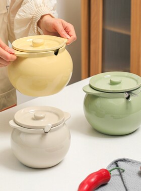 食品级陶瓷猪油罐带盖油罐家用装耐高温辣椒油专用容器勺子密封