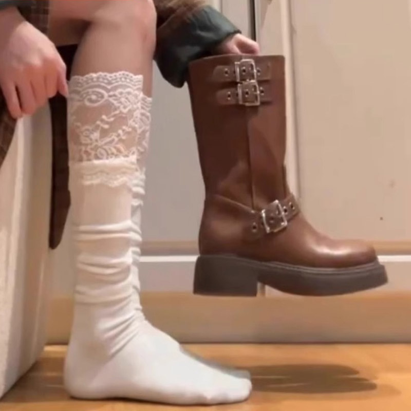 春秋纯棉堆堆袜白色|万人加购