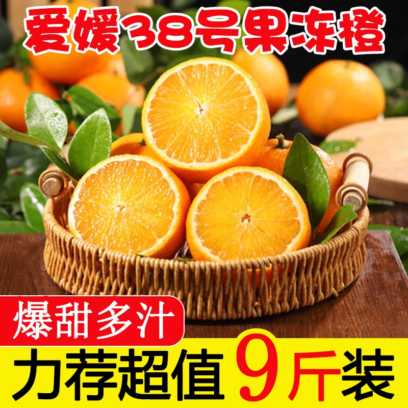 四川爱媛38号果冻橙大果5斤橙子新鲜当季水果甜柑橘蜜桔子9包邮
