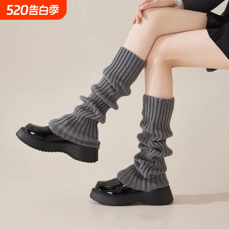 灰色袜子女堆堆袜秋冬款长筒袜日系潮流袜套针织春秋jk加长小腿袜