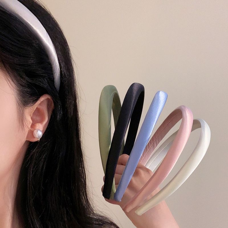彩色缎面海绵发箍女2025新款日常外出发卡法式复古头箍不勒头头饰