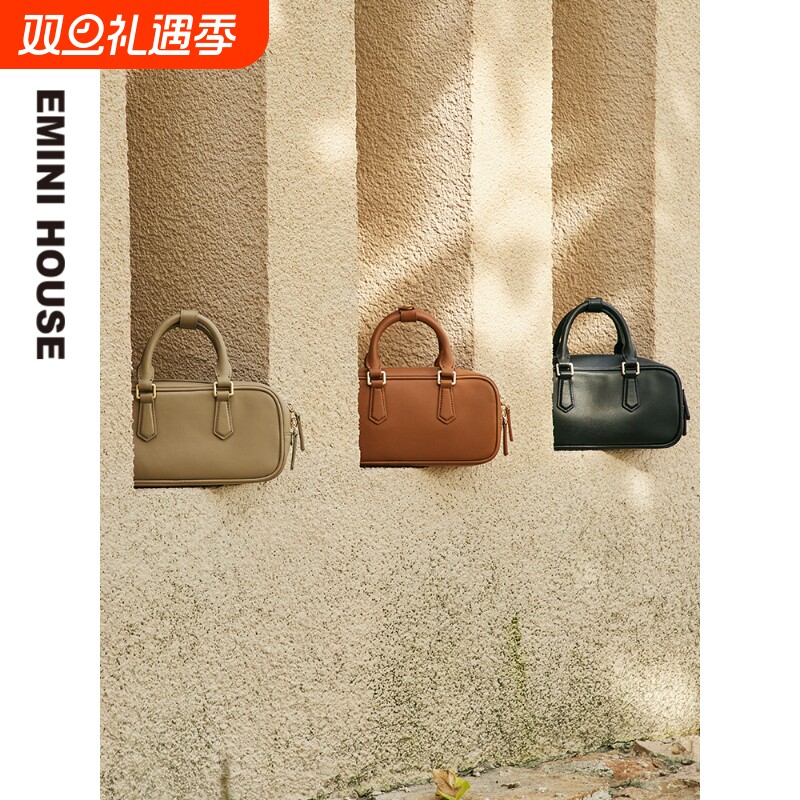 伊米妮女包小方包新款风静包包头层牛皮手提包单肩手工轻便斜挎