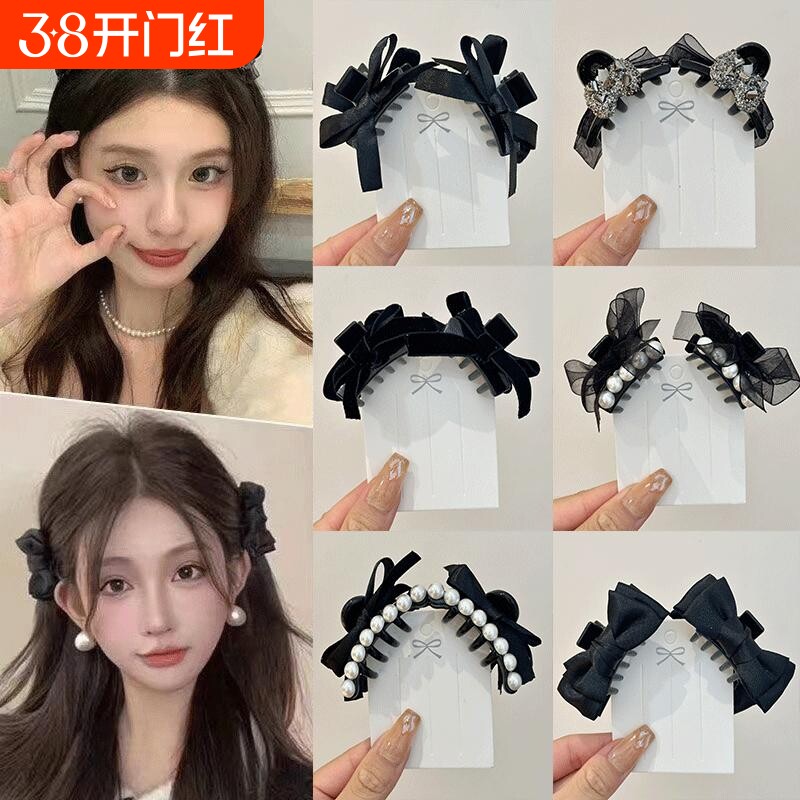 网红公主头蝴蝶结气质小抓夹2024新款甜美发夹前额刘海侧边夹发饰