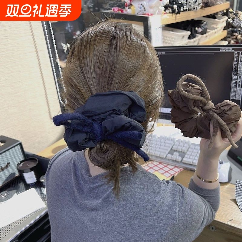韩国爆款高级小众系带蝴蝶结大肠发圈头绳百搭网红少女丸子头发绳