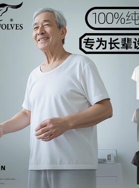 七匹狼纯棉宽松加肥短袖男士T恤