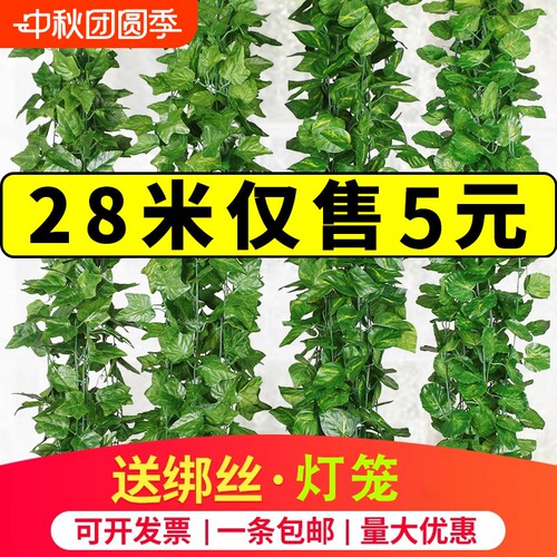 仿真葡萄叶装饰藤条创意造景绿植