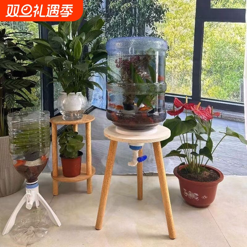 纯净水桶养鱼缸家用客厅小型生态瓶矿泉水桶透明阳台创意鱼缸水缸