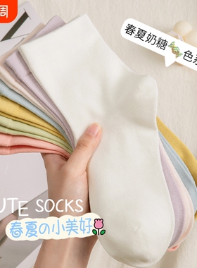 白色袜子女2026新款爆款夏季纯棉防臭短袜春秋款多巴胺无骨中筒袜
