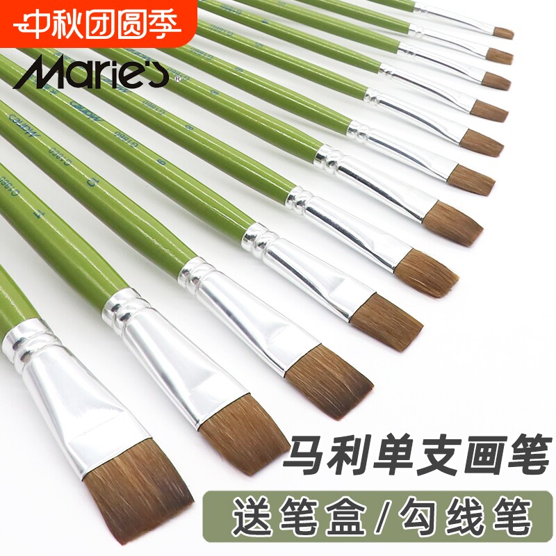 马利画笔水粉丙烯油画狼毫尼龙图片