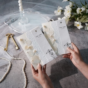 新款 高级轻奢风婚礼誓言卡diy材料包节日贺卡新郎新娘婚礼誓词卡