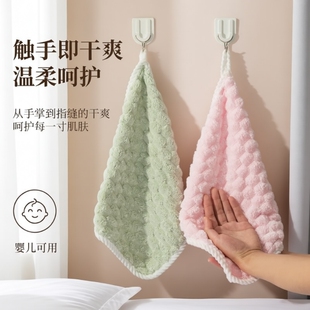 大方巾擦手巾家用洗脸吸水小毛巾可挂式擦汗儿童全棉不易掉色