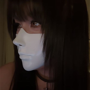 半脸面具完美脸型仿生cosplay万圣节赛博朋克机械科技感fakeface