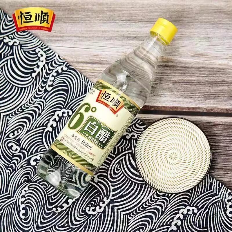 恒顺6度白醋食用500ml凉拌酿造醋产品清洁水垢醋多用家用瓶装泡