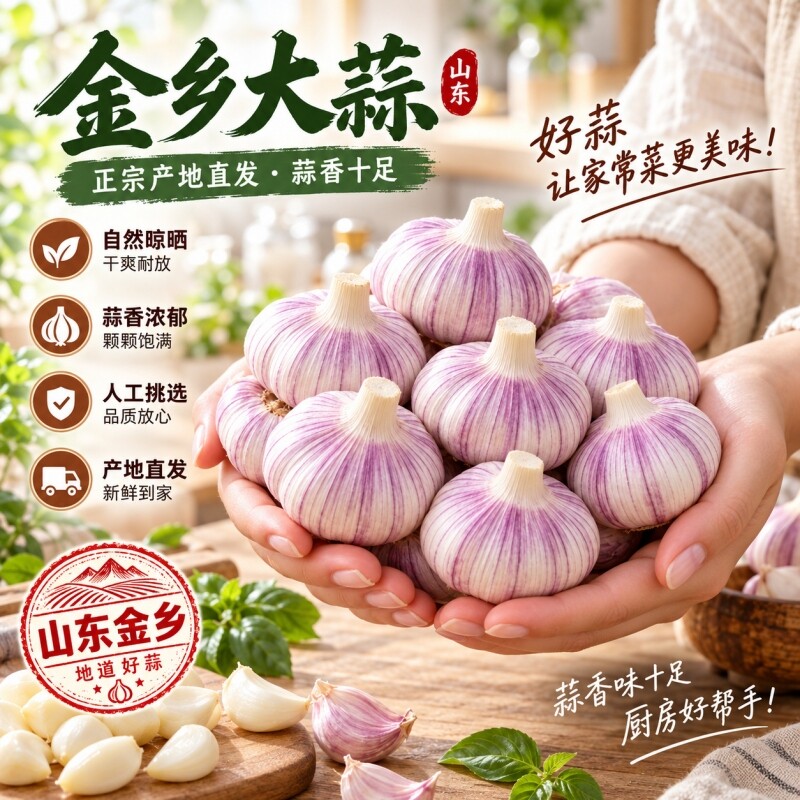 山东金乡大蒜新干蒜种子大蒜头干蒜新蒜农家种植新鲜正宗挑选紫皮图片