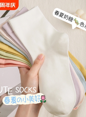 白色袜子女2026新款爆款夏季纯棉防臭短袜春秋款多巴胺无骨中筒袜