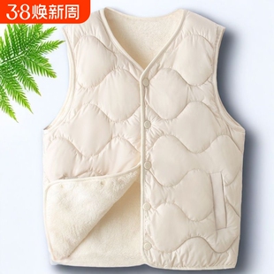 秋冬季中老年女装加绒加厚加棉保暖马甲偏大妈妈装马夹棉背心内胆