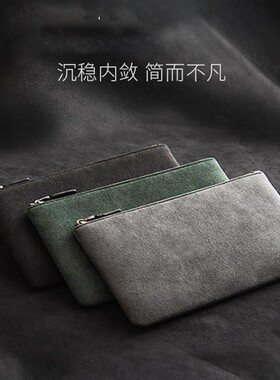 头层牛皮男士手拿包商务真皮钱包