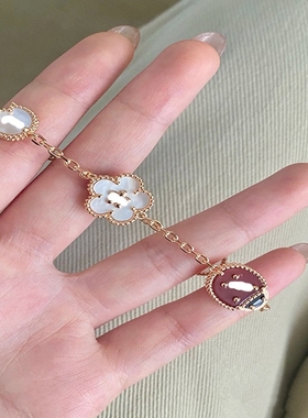 高版本精工五花七星瓢虫手链小众设计高级感奢华送女友圣诞节礼物