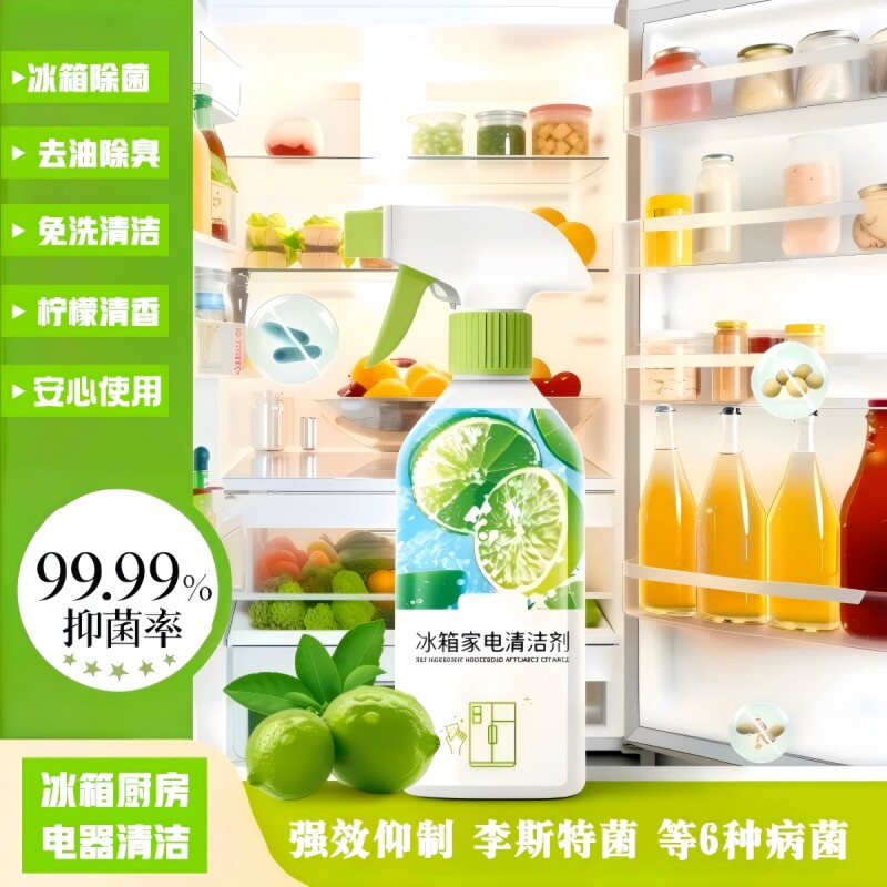 冰箱清洁剂多功能喷雾厨房家电冰箱烤箱微波炉消毒除味剂清洁剂