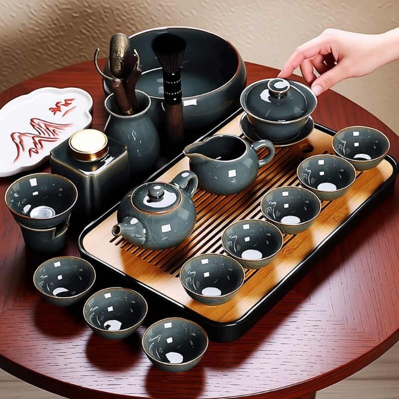 祥业陶瓷功夫茶具套装轻奢版
