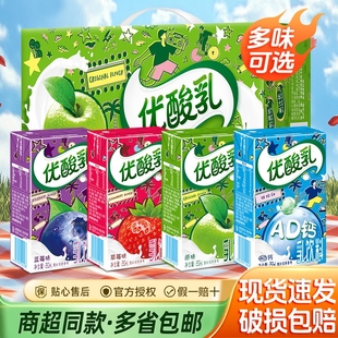 官方正品 24盒原味草莓蓝莓儿童学生含乳饮品混合 伊利优酸乳250ml