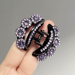 水钻抓夹发夹女2026新款妈妈头饰后脑勺盘发鲨鱼夹中号半扎发头饰