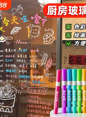 玻璃可擦笔马克笔涂鸦海报玻璃门