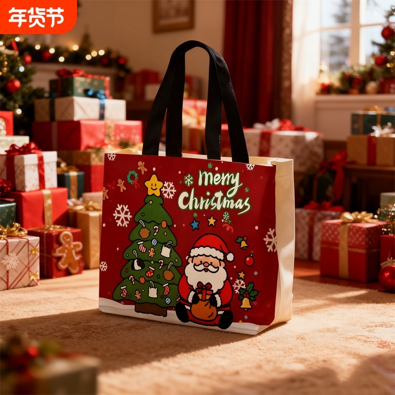 礼品袋大号高级感手提袋纸袋子帆布袋包装袋可爱袋子圣诞节礼物袋