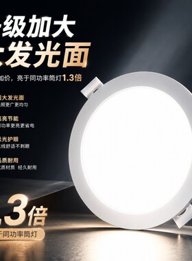 超薄led筒灯嵌入式家用75mm孔灯4寸6寸8寸客厅天花灯洞灯开孔厨房