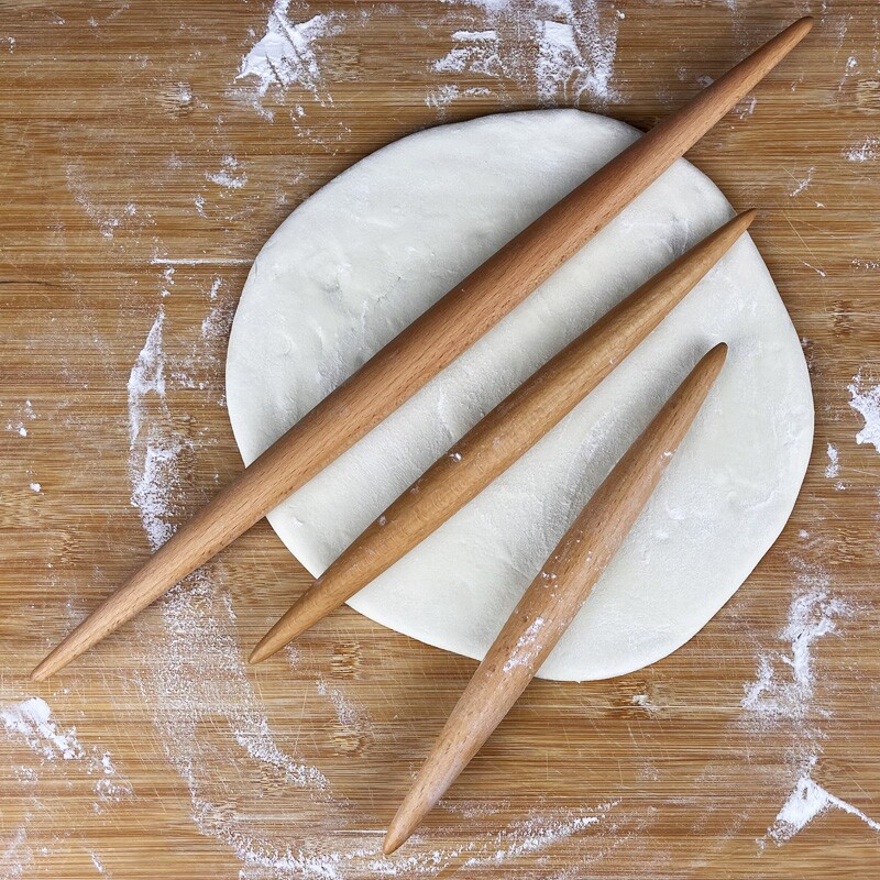 家用实木擀面杖大号加粗杆面棍尖头擀面棍不粘面神器压面条饺子皮