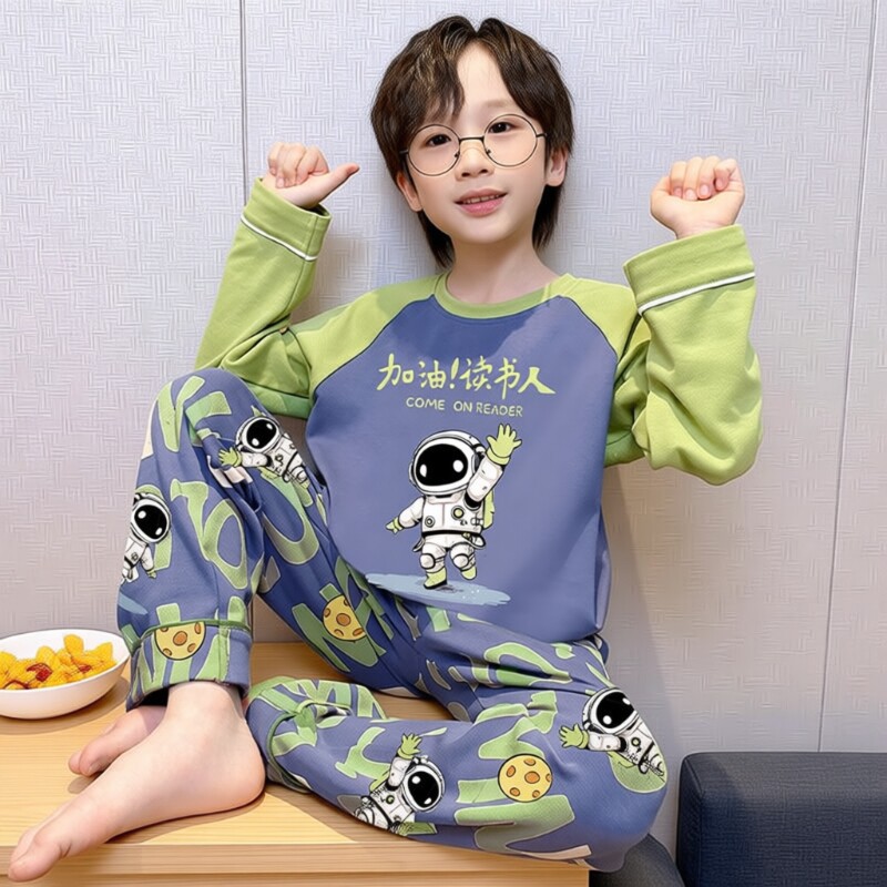 男童睡衣2026春秋季新款儿童卡通长袖薄款小男孩青少年家居服套装