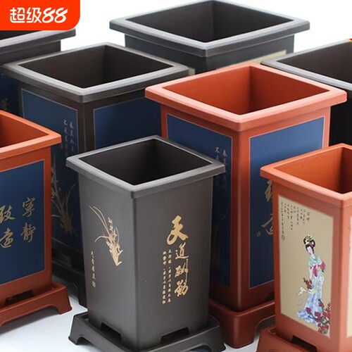 树脂花盆中国风古典仿紫砂兰花盆