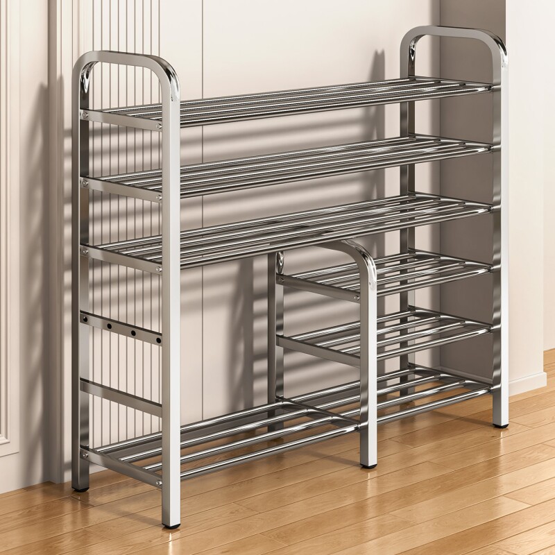 不锈钢鞋架家用多功能客厅窄小型鞋柜学生宿舍多层简易鞋子收纳架