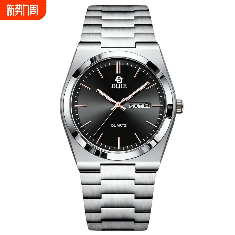 时尚百搭轻奢男士手表学生爆款商务钢带腕表小众潮款高颜值石英表