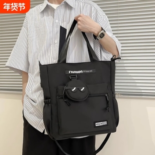 补习手提袋小学生儿童斜挎初中生男款高颜值书包男孩青少年补课包