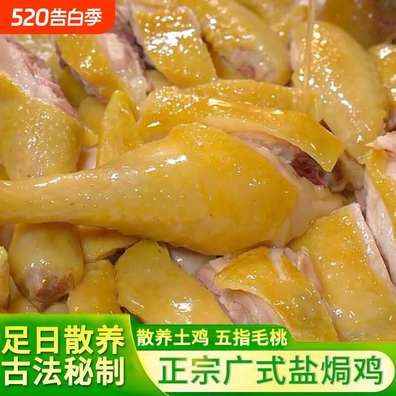 广东特产客家盐焗鸡整只加热即食鸡肉正宗五指毛桃盐局鸡真空熟食