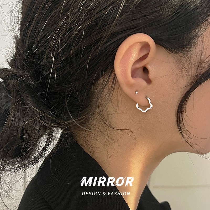 小麋人925纯银花朵耳扣女耳环耳饰小众设计ins风少女心耳钉20