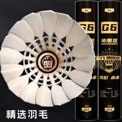 正品精彩G6羽毛球耐打鹅毛比赛12用球防风飞行稳定专业优质训练